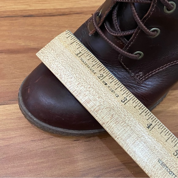 TIMBERLAND A18Z6 Glancy Burgundy Leather Lace-up Heeled Boots Size 7.5 - Picture 9 of 16